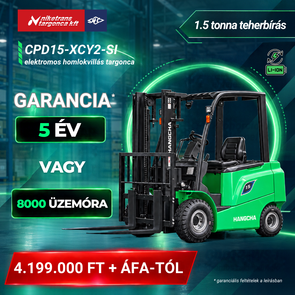 CPD15-XCY2-SI elektromos homlokvill&aacute;s targonca